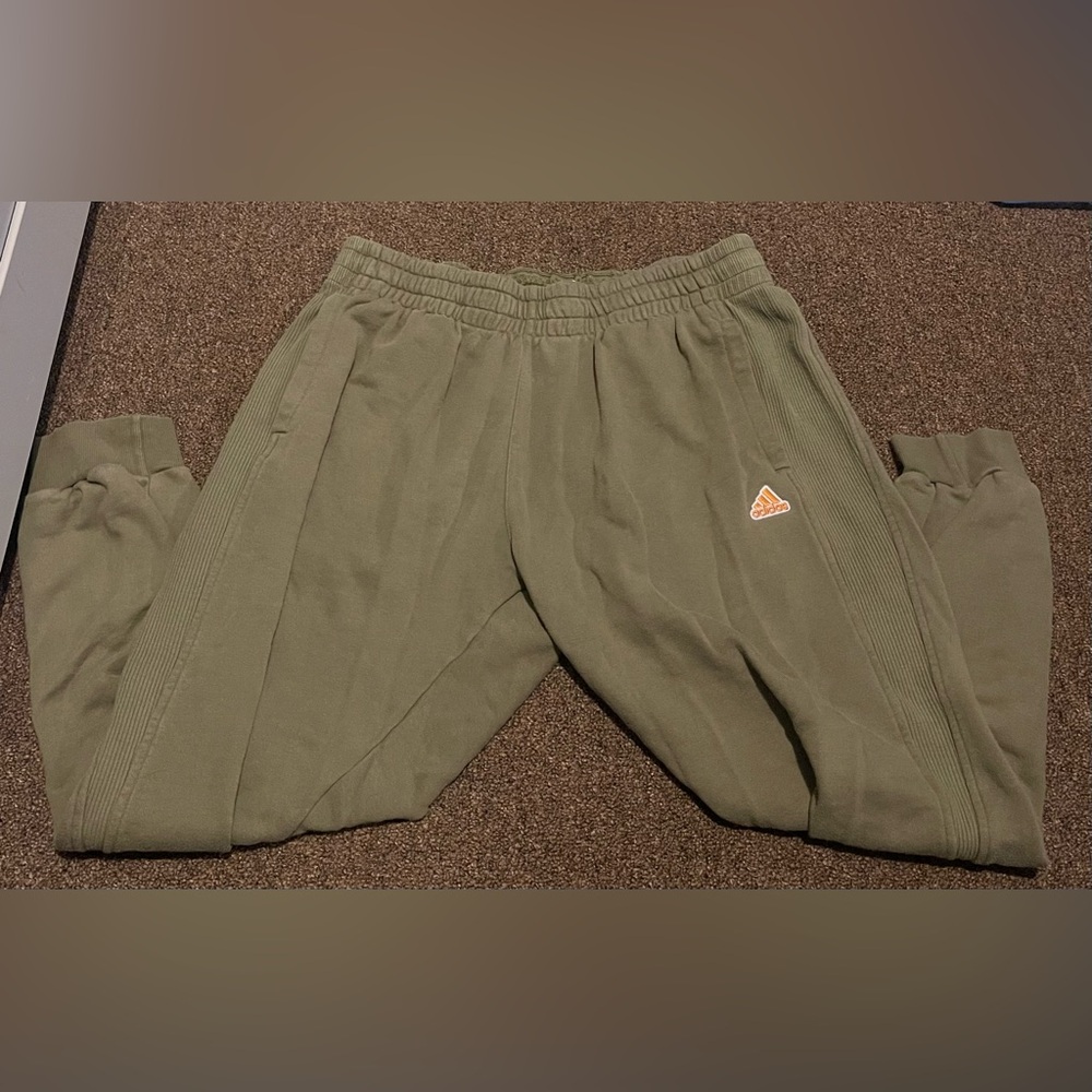 Green adidas sweatpants